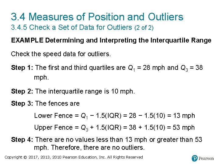 3. 4 Measures of Position and Outliers 3. 4. 5 Check a Set of