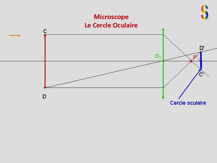 C Microscope Le Cercle Oculaire D' O 2 x F'2 C' D Cercle oculaire