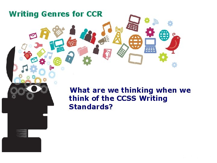 Writing Genres for CCR What are we thinking when we think of the CCSS