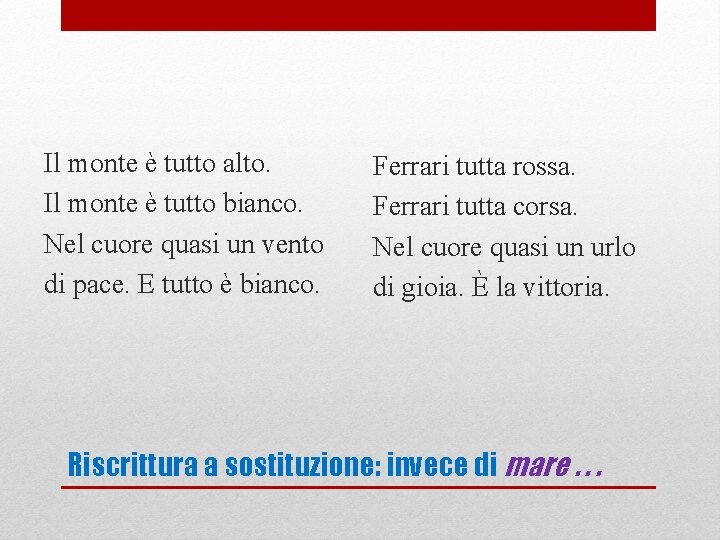 Il monte è tutto alto. Il monte è tutto bianco. Nel cuore quasi un