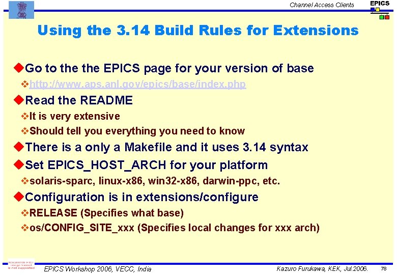 Channel Access Clients Using the 3. 14 Build Rules for Extensions u. Go to