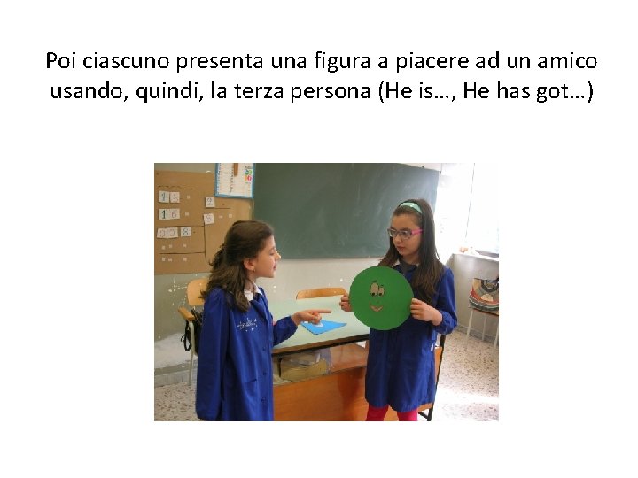 Poi ciascuno presenta una figura a piacere ad un amico usando, quindi, la terza