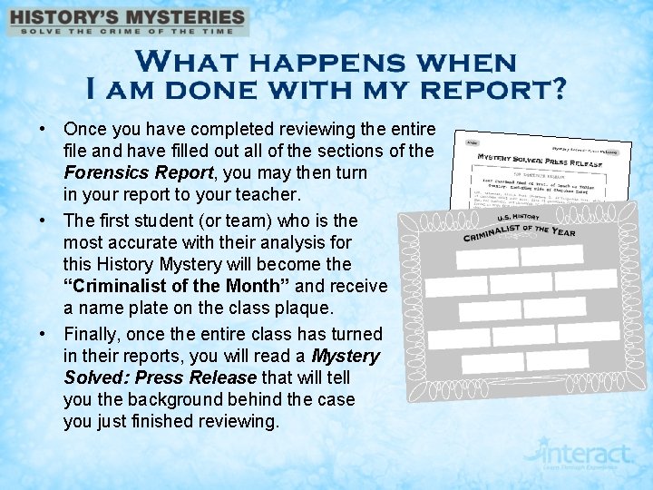  • Once you have completed reviewing the entire file and have filled out