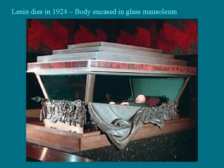 Lenin dies in 1924 – Body encased in glass mausoleum 