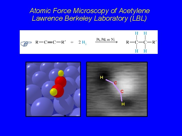 Atomic Force Microscopy of Acetylene Lawrence Berkeley Laboratory (LBL) H C C H 