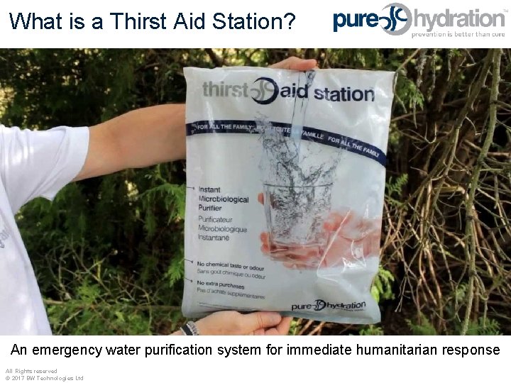 What is a Thirst Aid Station? An emergency water purification system for immediate humanitarian