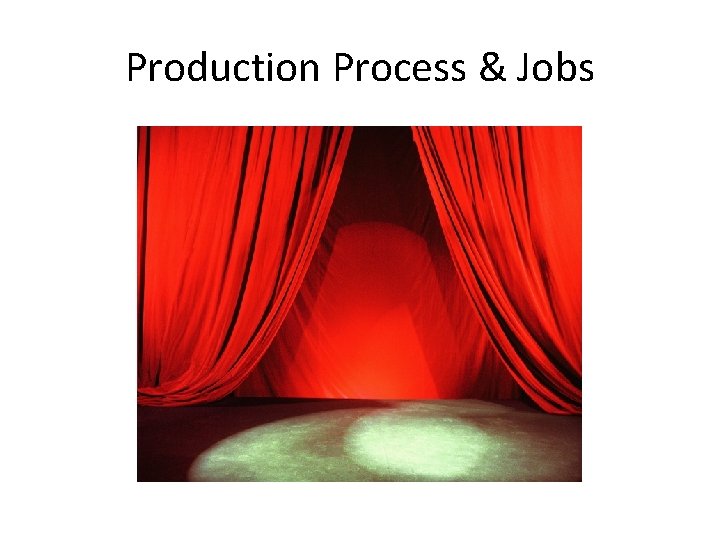 Production Process & Jobs 