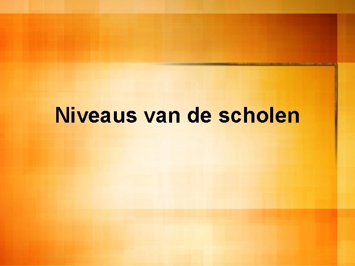 Niveaus van de scholen 