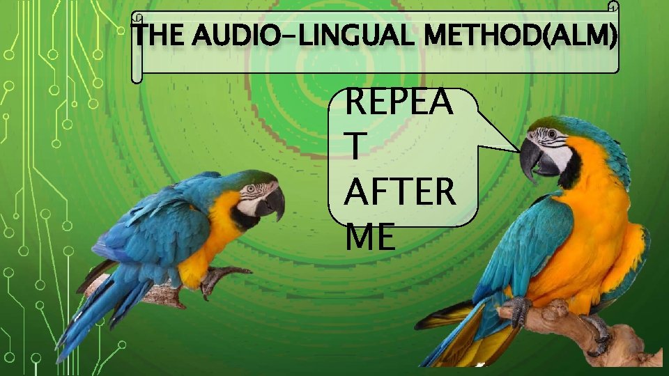 THE AUDIO-LINGUAL METHOD(ALM) REPEA T AFTER ME 