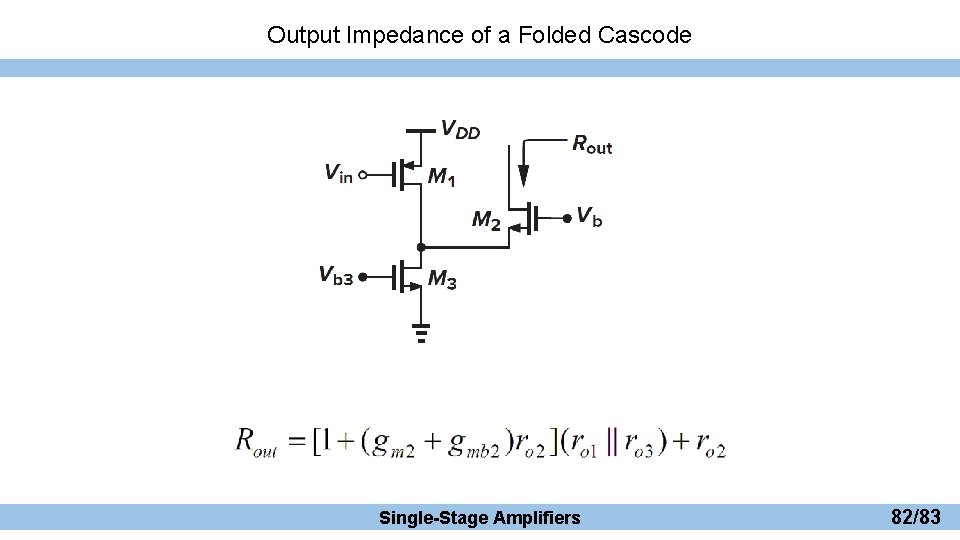 Output Impedance of a Folded Cascode Single-Stage Amplifiers 82/83 