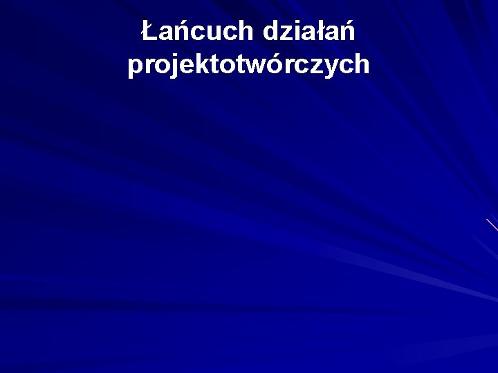 Łańcuch działań projektotwórczych 