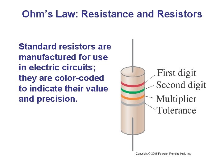 Ohm’s Law: Resistance and Resistors Standard resistors are manufactured for use in electric circuits;