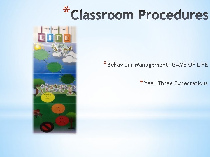* * Behaviour Management: GAME OF LIFE * Year Three Expectations 