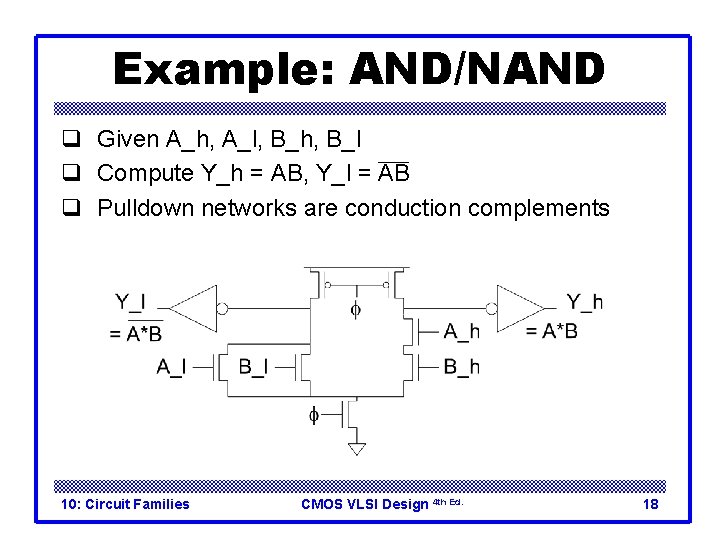 Example: AND/NAND q Given A_h, A_l, B_h, B_l q Compute Y_h = AB, Y_l