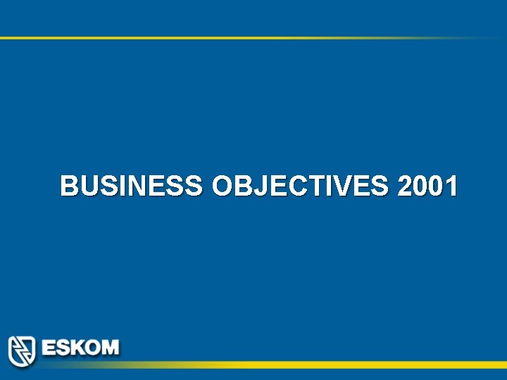 BUSINESS OBJECTIVES 2001 