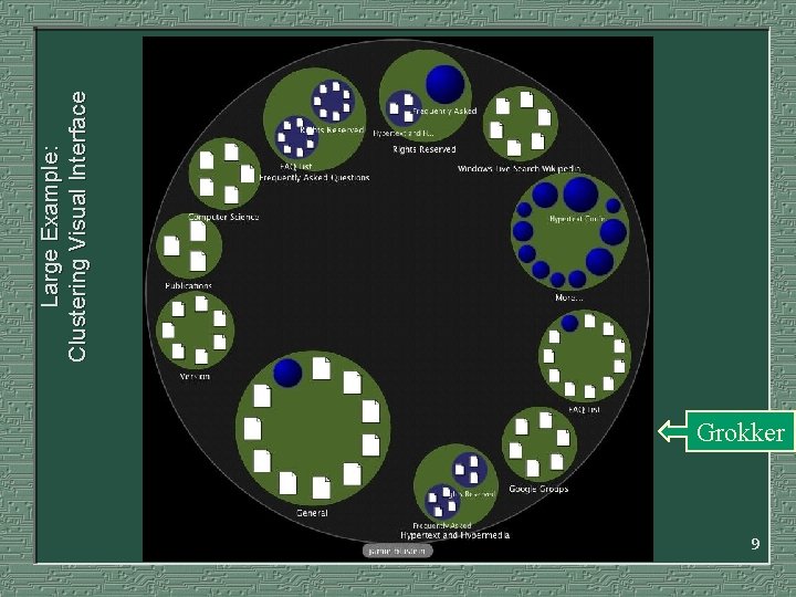 Grokker 9 Large Example: Clustering Visual Interface 