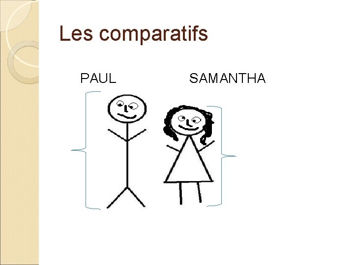 Les comparatifs PAUL SAMANTHA 