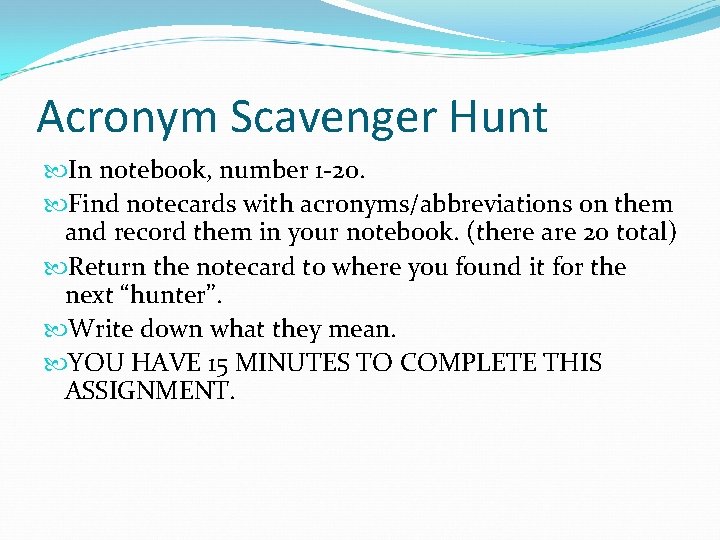 SCIENTIFIC NOTATION Unit 2 Lesson 2 Acronym Scavenger