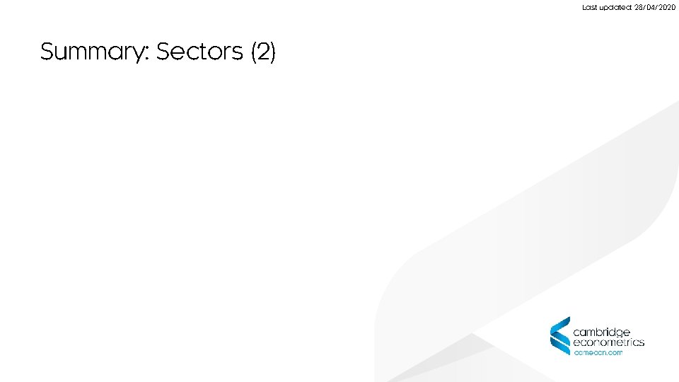 Last updated: 28/04/2020 Summary: Sectors (2) 