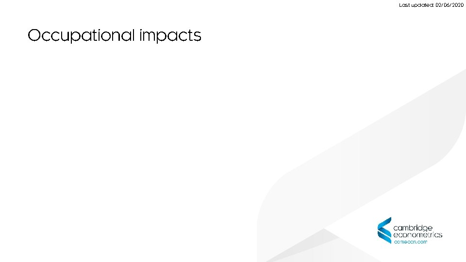 Last updated: 02/06/2020 Occupational impacts Last updated: 02/06/2020 Occupational impacts