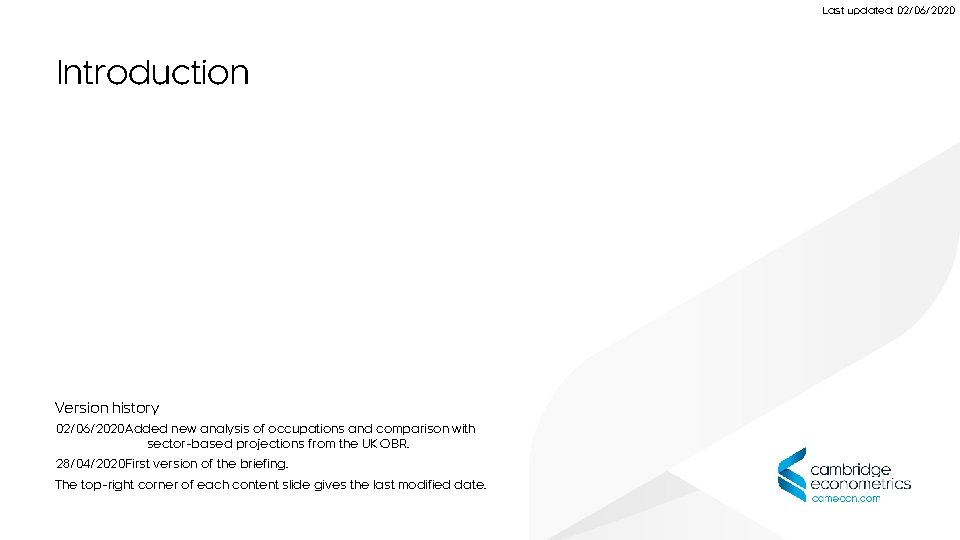 Last updated: 02/06/2020 Introduction Version history 02/06/2020 Added new analysis of occupations and comparison Last updated: 02/06/2020 Introduction Version history 02/06/2020 Added new analysis of occupations and comparison