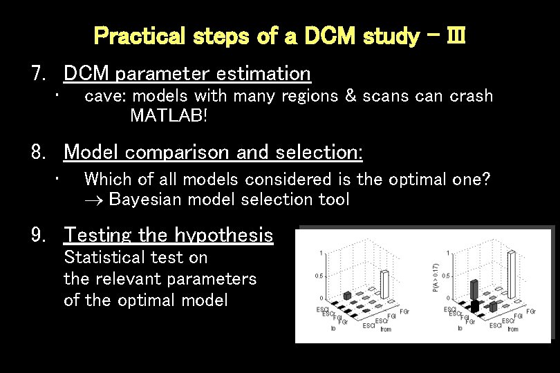 Practical steps of a DCM study - III 7. DCM parameter estimation • cave: