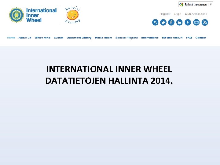 INTERNATIONAL INNER WHEEL DATATIETOJEN HALLINTA 2014. 