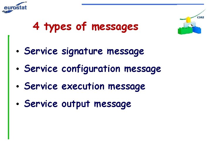 4 types of messages • Service signature message • Service configuration message • Service