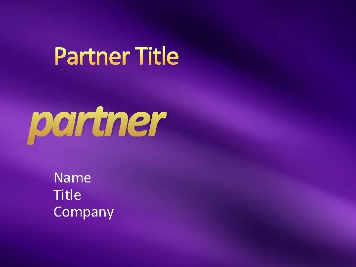 Partner Title partner Name Title Company 