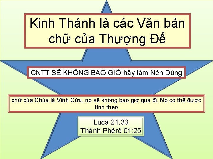 Kinh Thánh là các Văn bản chữ của Thượng Đế CNTT SẼ KHÔNG BAO