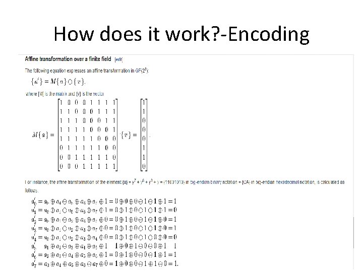 How does it work? -Encoding 