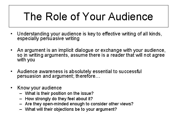 An Introduction to Persuasion and Argument Moving people