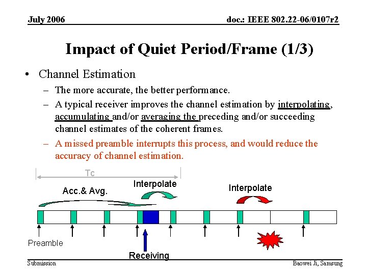 July 2006 doc. : IEEE 802. 22 -06/0107 r 2 Impact of Quiet Period/Frame