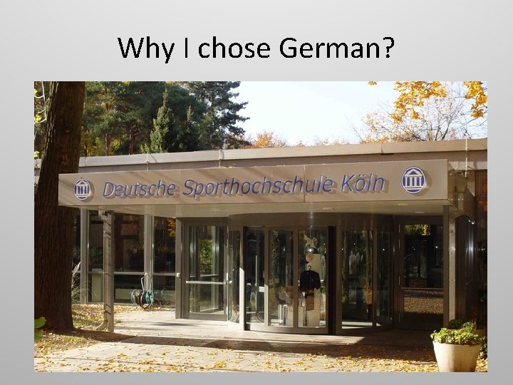 Why I chose German? 