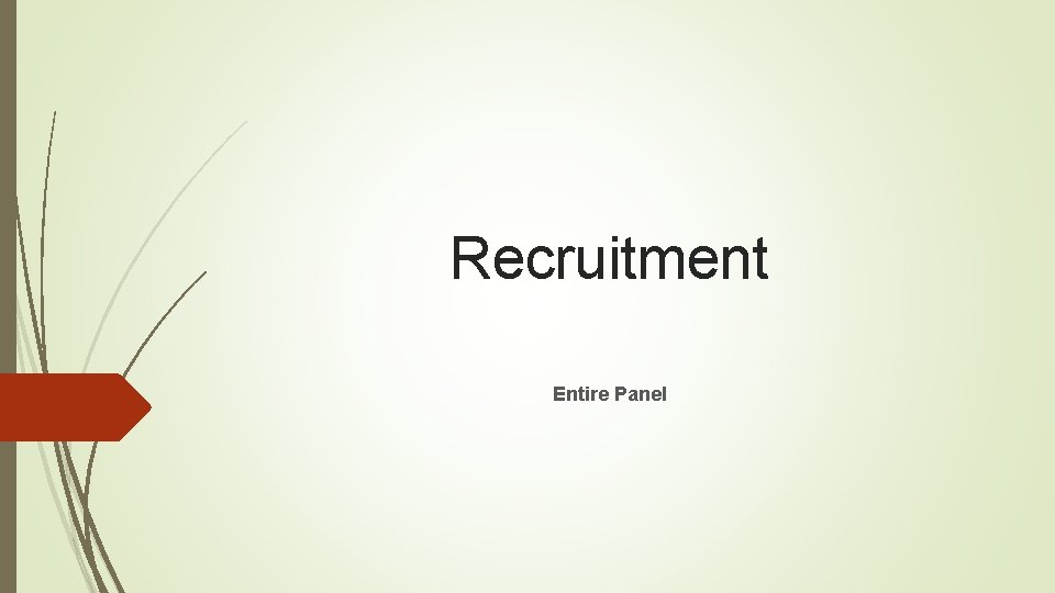 Recruitment Entire Panel 