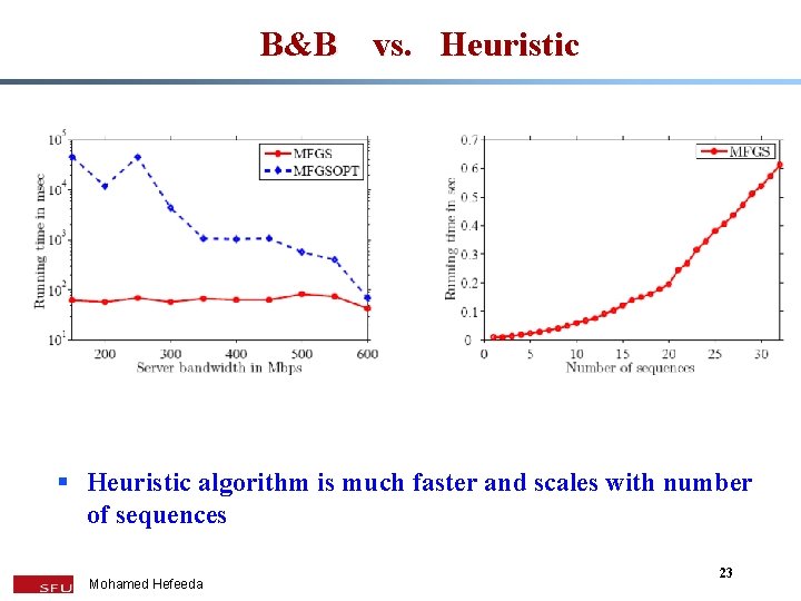 B&B vs. Heuristic § Heuristic algorithm is much faster and scales with number of