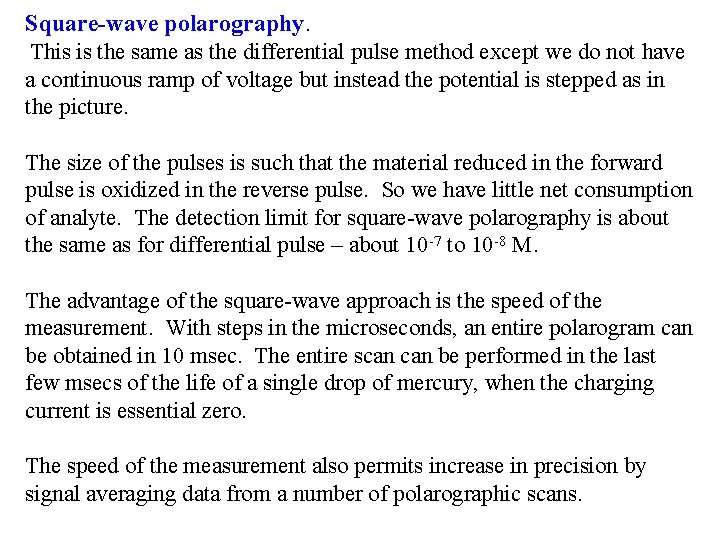 Square-wave polarography. This is the same as the differential pulse method except we do