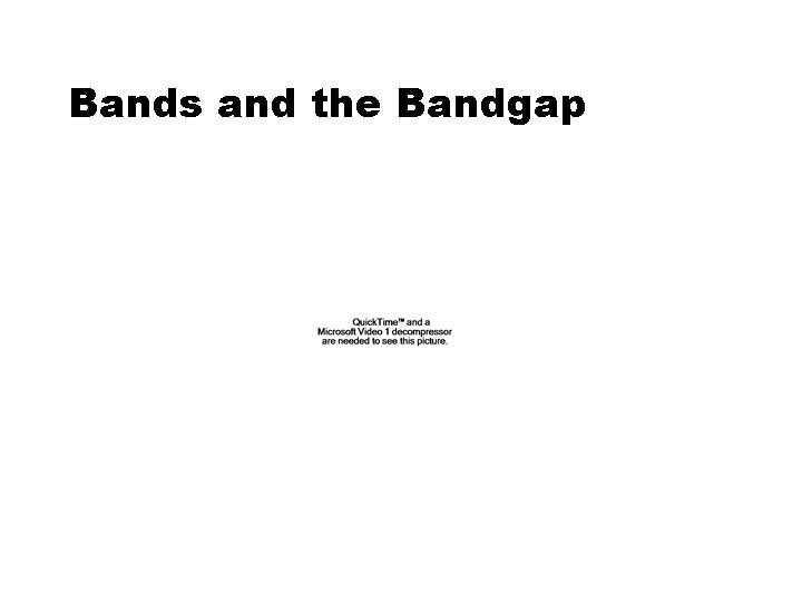 Bands and the Bandgap 