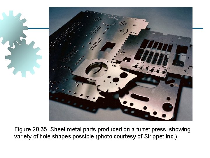 Figure 20. 35 Sheet metal parts produced on a turret press, showing variety of
