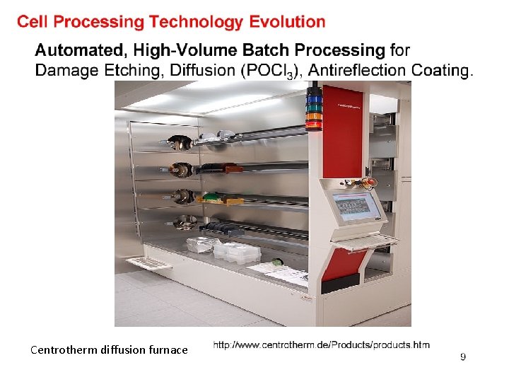 Centrotherm diffusion furnace Centrotherm diffusion furnace