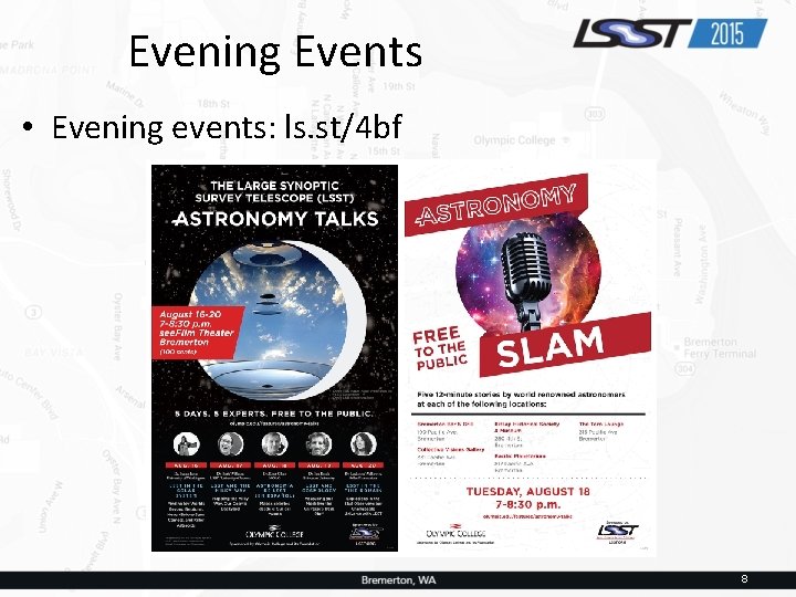 Evening Events • Evening events: ls. st/4 bf 8 