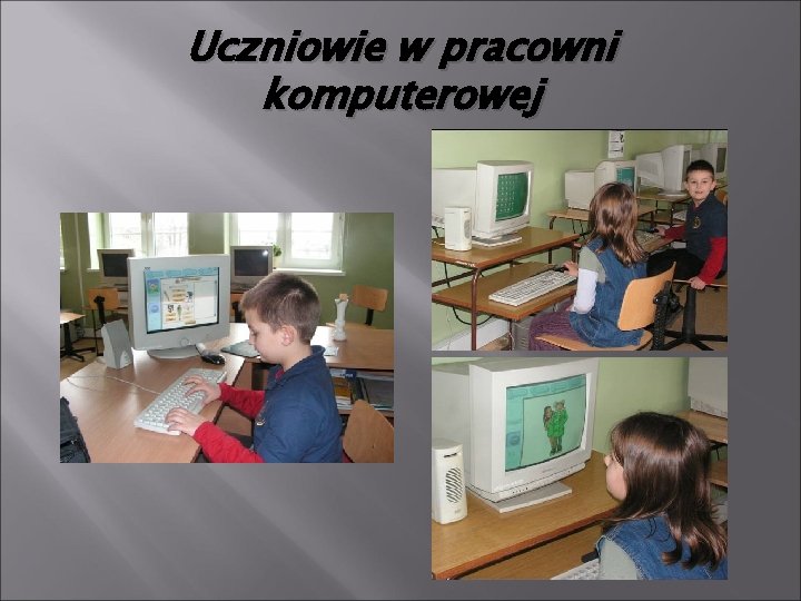 Uczniowie w pracowni komputerowej 