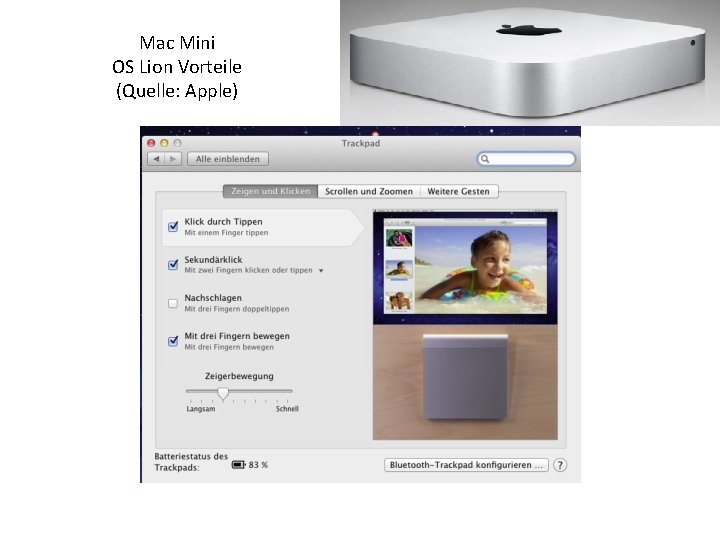 Mac Mini OS Lion Vorteile (Quelle: Apple) 