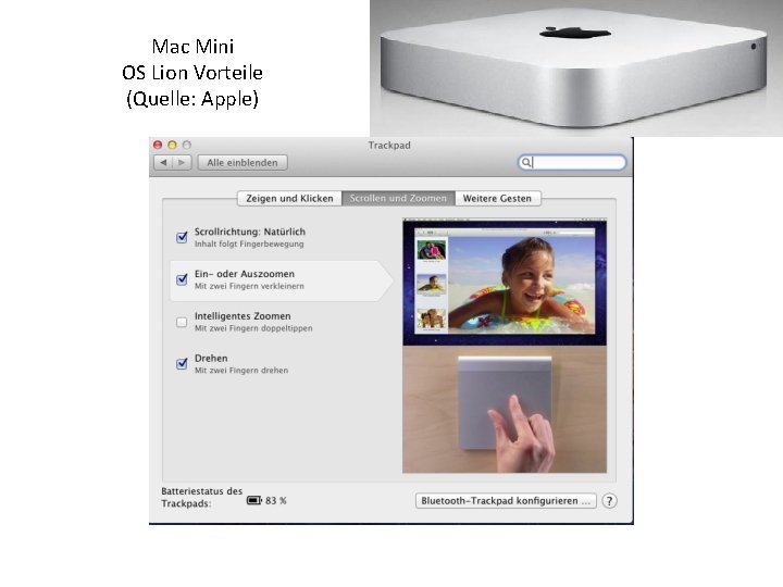 Mac Mini OS Lion Vorteile (Quelle: Apple) 