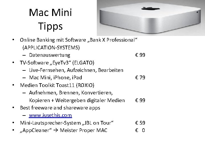 Mac Mini Tipps • Online Banking mit Software „Bank X Professional“ (APPLICATION-SYSTEMS) – Datenauswertung
