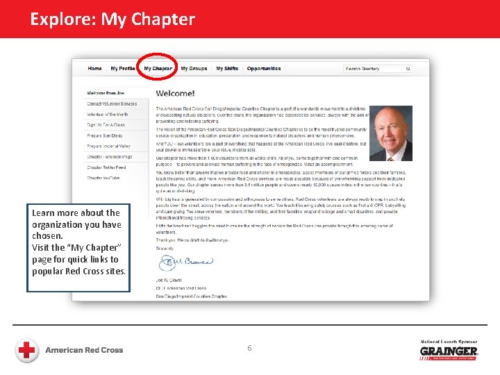 Explore: My Chapter Learn more about the organization you have chosen. Visit the “My Explore: My Chapter Learn more about the organization you have chosen. Visit the “My