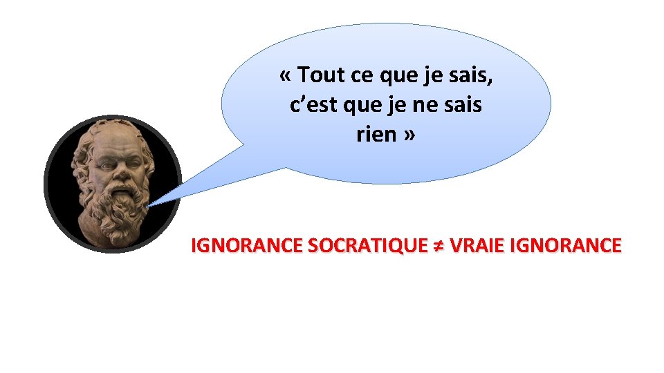  « Tout ce que je sais, c’est que je ne sais rien »