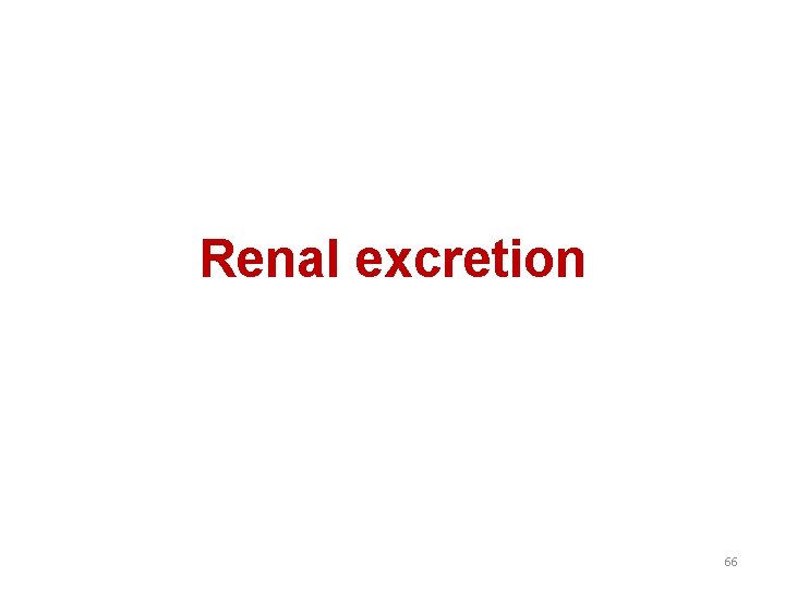 Renal excretion 66 