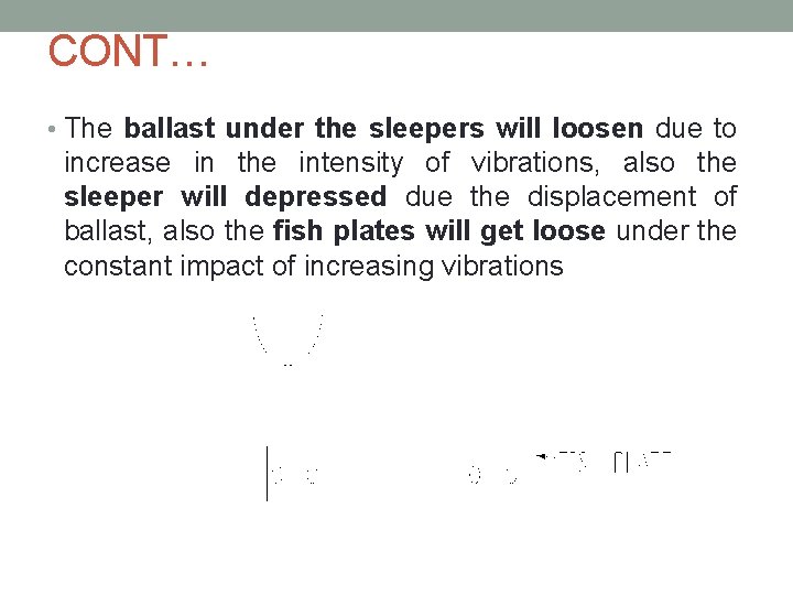 CONT… • The ballast under the sleepers will loosen due to increase in the