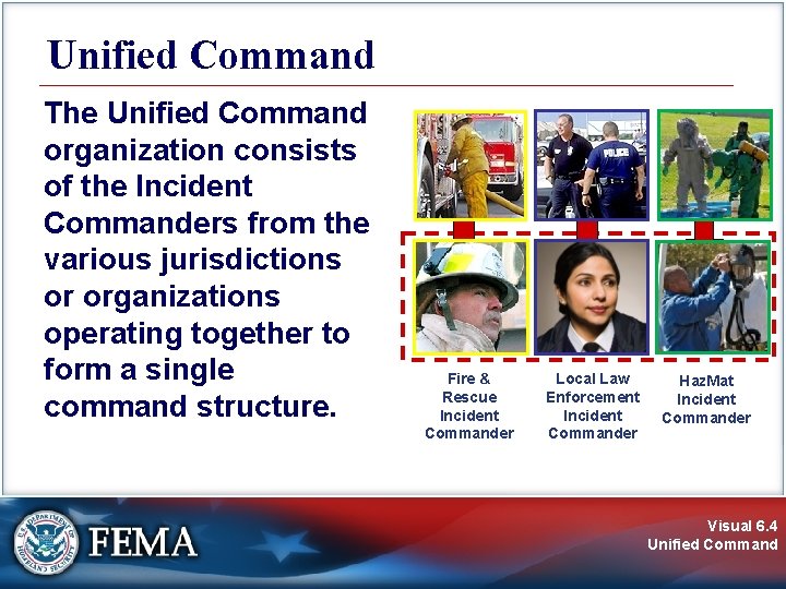 Unified Command The Unified Command organization consists of the Incident Commanders from the various